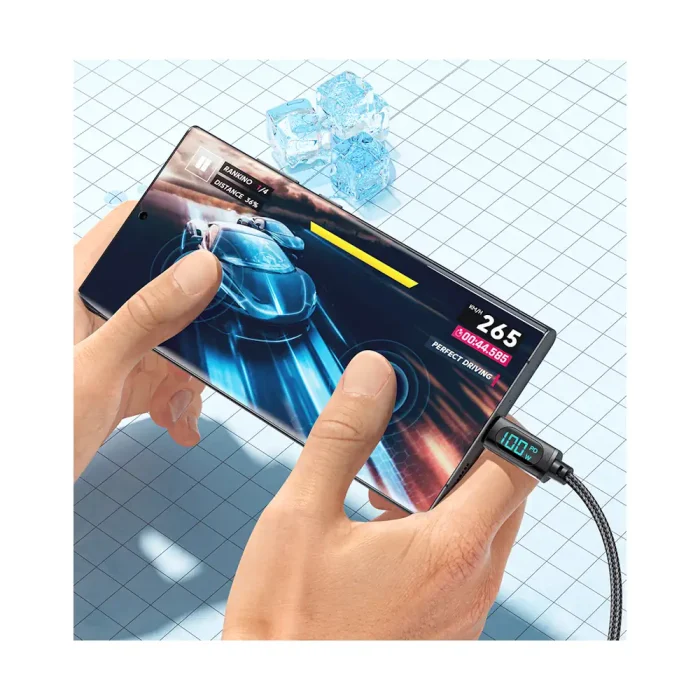 Кабель Essager USB Type-C с LED-индикатором 100 Вт (7 А) — изображение 3